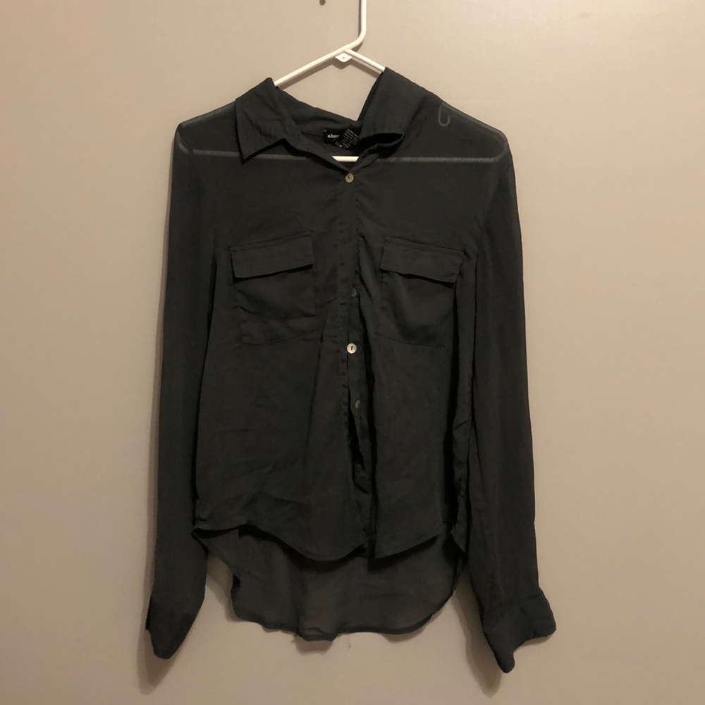 Army green button up